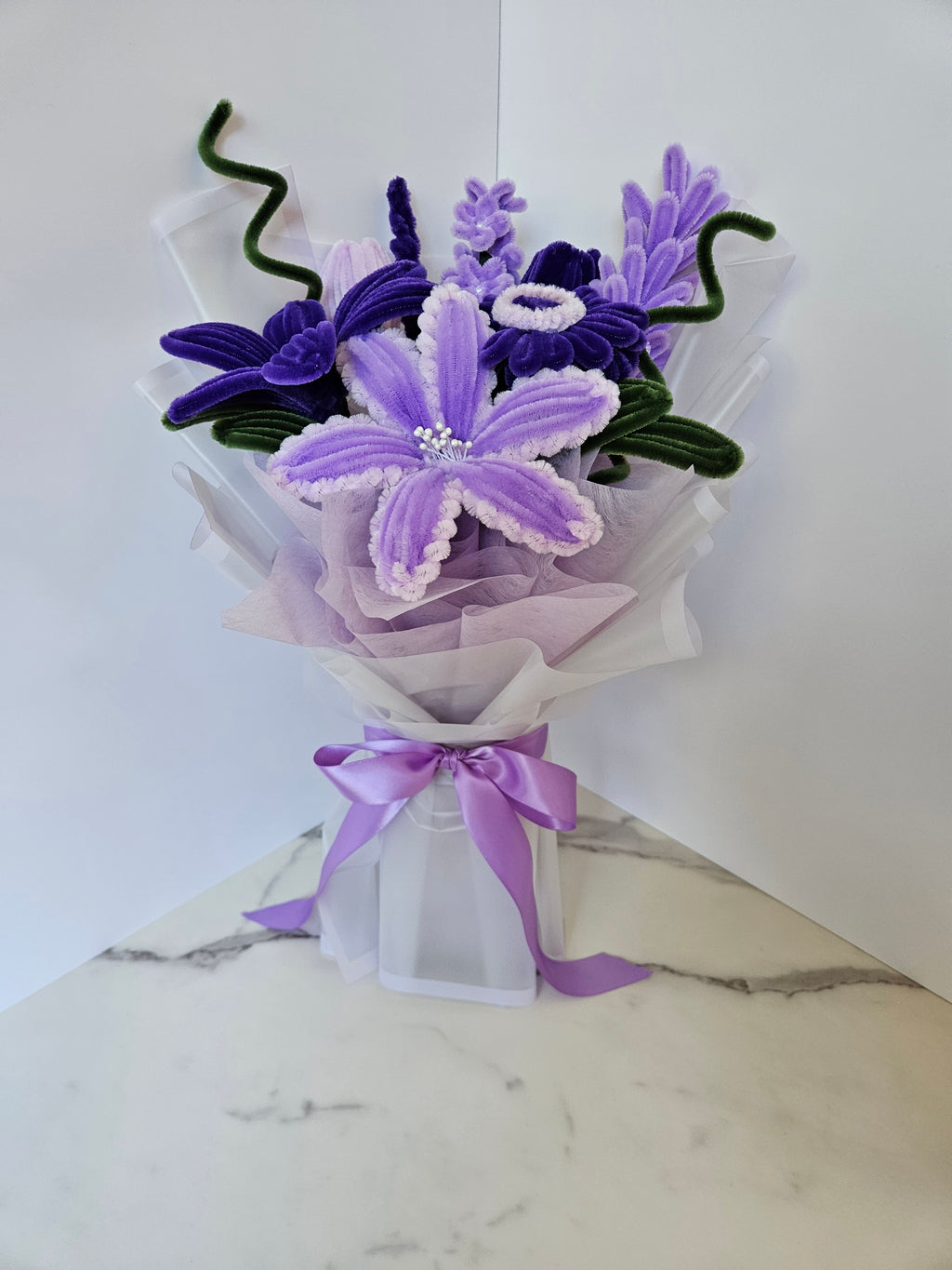 Pipe Cleaner Flower Bouquet - Purple