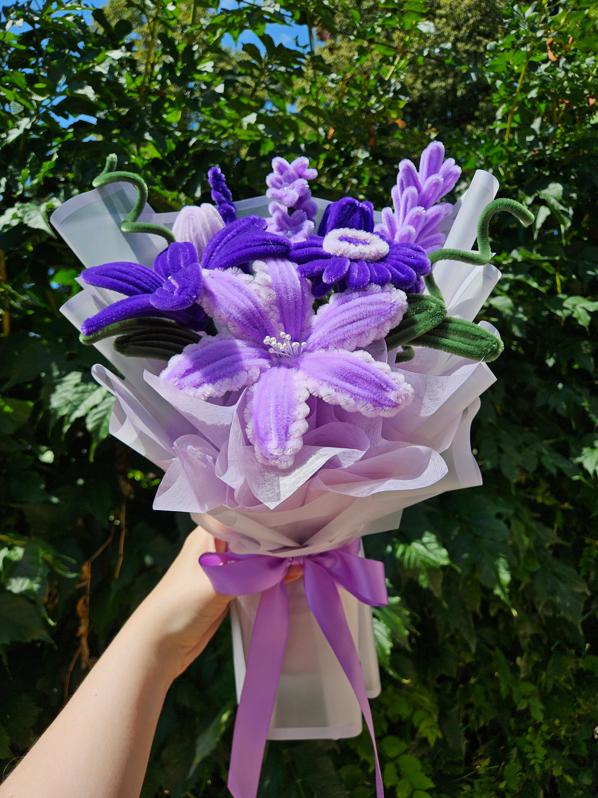 Pipe Cleaner Flower Bouquet - Purple